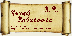 Novak Makulović vizit kartica
